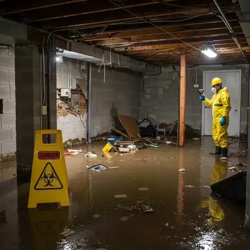 Flooded Basement Electrical Hazard in Covington, TN Property