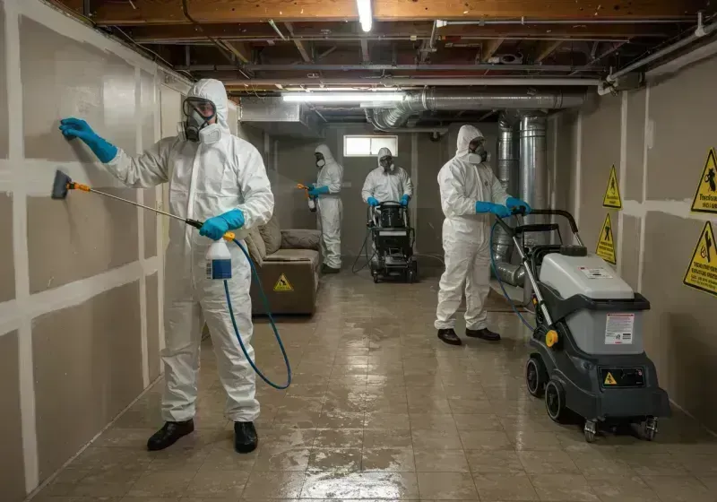 Basement Moisture Removal and Structural Drying process in Covington, TN